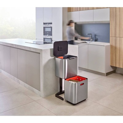 Stainless Steel 60L Dual Compartment Kitchen Trash Can