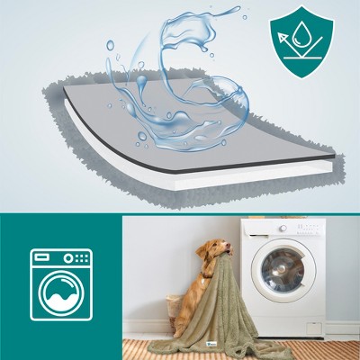 Medium Taupe Waterproof Sherpa Fleece Pet Blanket