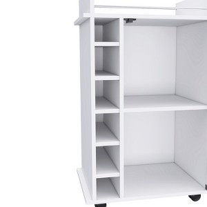 Vynxaria Dukat Bar Cart with Glass Door Cabinet, Wine Rack & Locking Casters - 1 of 4