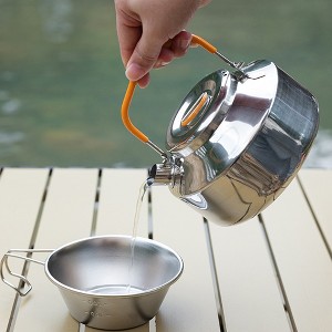 Tea Kettle, 800ml 304 Stainless Steel,Portable Kettle for Hiking Camping Kitchen 800ML - 1 of 4