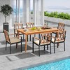 Costway 7 PCS Patio Acacia Wood Dining Set with Soft Seat Cushions Umbrella Hole Outdoor - 4 of 4