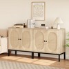 Natural Sideboard Cabinet,Rattan Buffet Storage Cabinet with 2-Tier Storage for Living Room, Dining Room - 4 of 4
