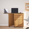 vidaXL Rolling Cabinet Honey brown Solid pine wood, engineered wood, plastic - 3 of 4