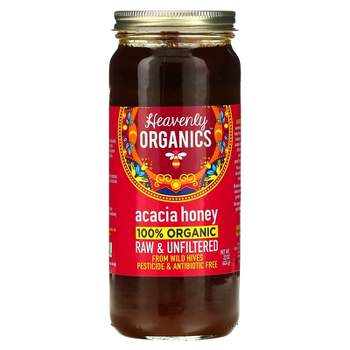Heavenly Organics 100% Organic Acacia Honey, Raw & Unfiltered, 22 oz (624 g)
