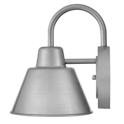 Wes Compact Outdoor Gooseneck Sconce in Antique Brushed Aluminum