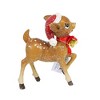 Ganz 3.25 In Retro Reindeer With Bow Bell Santa Hat Animal Figurines - 3 of 3