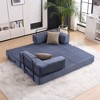 VASIP 78" Folding Sofa Bed Foam Spring Floor Mattress with 2 Pillows ,Convertible Couch Bed for Living Room,Office,Apartment,Black - 4 of 4