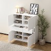 Okak Elegant Bedroom Dresser Nightstand with 2 Drawers & 4 doors, Ample Storage Chest Cabinet Shoe Cabinet for Living Room Hallway Entryway - 3 of 4