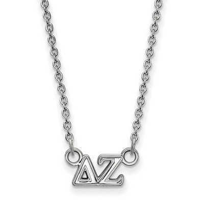 Black Bow Jewelry Sterling Silver Delta Zeta Greek Life Necklace 18 Inch