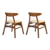 WestinTrends Mid Century Modern Solid Wood Upholstered Dining Side Chair (Set of 2) - 3 of 4