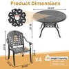 5-Piece Cast Aluminum Outdoor Dining Set: Round Table, Stackable Chairs & Blue Cushions - All-Weather Patio Furniture for Your Backyard - 4 of 4