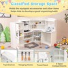 Honeyjou Corner Play Kitchen Toddler Kitchen Playset with Range Hood, Ice Maker, Microwave White/Pink - image 4 of 4