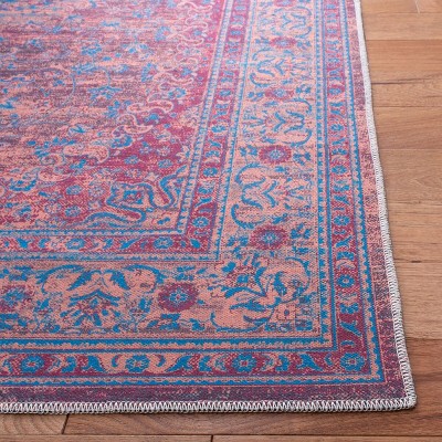 Elegant Gold and Blue 79" Square Viscose Rug with Easy Care