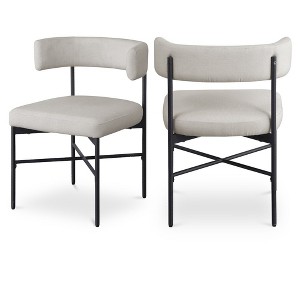 Meridian Furniture,Rivage Durable Linen Textured Fabric Dining Chair, Set of 2 - 1 of 4