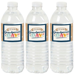 Big Dot of Happiness Happy Grandparents Day - Grandma & Grandpa Party Water Bottle Sticker Labels - Set of 20 - 1 of 4