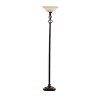 Metal Floor lamp Torchiere Black - Olivia & May: 72" Cord, Glass Shade, Toggle Switch, Indoor Use - 4 of 4