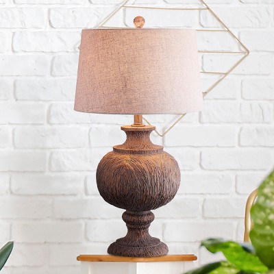 Scarlett 31" Faux Bois Resin LED Table Lamp with Linen Shade