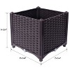 Grungis Square Planters for Outdoor Plants,Deep Raised Plastic Planter Boxes with Self-Watering Design for Vegetables Flowers Herbs - 3 of 4