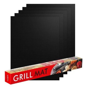MOVSSOU BBQ Grill Mat Set of 5 Baking Mats Resuable Non-Stick Electric Grill Gas Charcoal BBQ 15.75 x 13 inch - 1 of 4