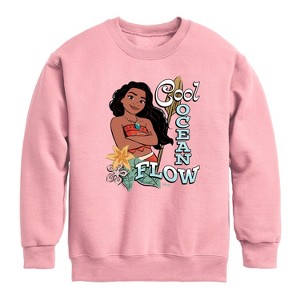 Boys' - Disney - Cool Ocean Flow Moana Graphic Long Sleeve Fleece Sweatshirt - 1 of 3