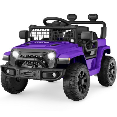 Best Choice Products 6V Kids Ride On Truck Car w Parent Remote Control 4 Wheel Suspension LED Lights Purple