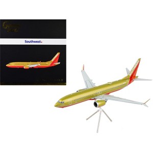 Boeing 737 MAX 8 Commercial Aircraft "Southwest Airlines" Gold and Red "Gemini 200" 1/200 Diecast Model Airplane by GeminiJets - 1 of 3
