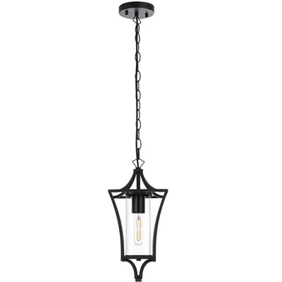 Elegant Lighting Belgrade 7 inch Outdoor Pendant in Black
