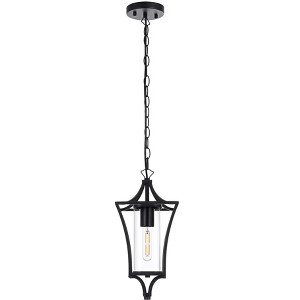 Elegant Lighting Belgrade 7 inch Outdoor Pendant in Black - 1 of 4