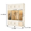 RISOKEYS Portable Wardrobe Closet Storage Organizer - Large 12-Cube white Hanging Rod & 6 Hangers Included Magnetic Doors & Quick Assembly - 3 of 4