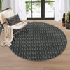 Washable Modern Braided Printed Rug Non Slip Low Pile Rug Soft Solid Throw Floor Cover Foldable Indoor Carpet for Living Room Bedroom Playroom Nursery - 2 of 4
