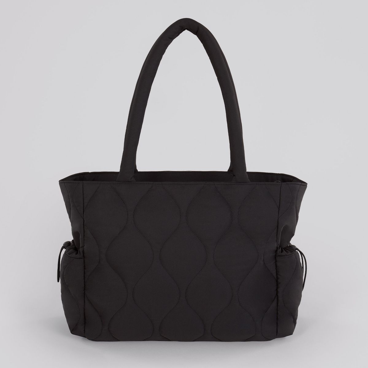 Motherhood Quilted Tote Diaper Bag, Black - thumbnail 3
