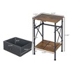 VECELO Modern X-Design Nightstand, End/Side Table with Fabric Drawer & Open Storage Shelves for Bedroom or Living Room - 3 of 4