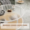 30" Modern Simple 2 Tier Boho Glass Top Metal Center Table, Round Coffee Table with Storage Shelf, , for Living Room, Small Space - 4 of 4