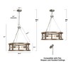 LNC Gartin 5-Light  20.5" Farmhouse Drum Medium Chandelier, Silver Gray and Antique Bown Wood Tone - 3 of 4