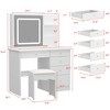 Famapy 39.4"W Mirrored Vanity Table Makeup Vanity Set with Stool and Storage Drawers - 4 of 4