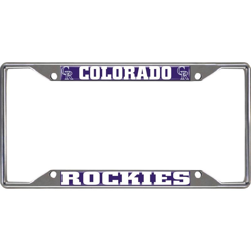 MLB Colorado Rockies Stainless Steel License Plate Frame, 1 of 5