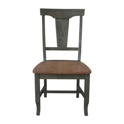 Elegant Hickory & Washed Coal Solid Wood Dining Chairs - Set of 2