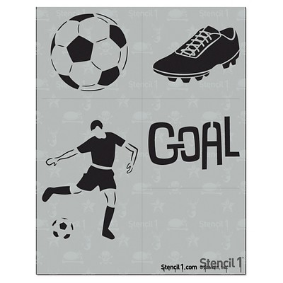 Stencil1 Soccer Multipack 4ct - Stencil 8.5" x 11"