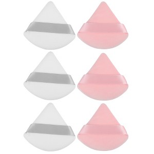 Unique Bargains Soft Triangle Puff Loose Powder Blender Beauty Makeup Tool Short Plush 6 Pcs - 1 of 4