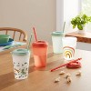 15oz Plastic Wildflower Kids' Swirly Straw Cup - Pillowfort 1 lb