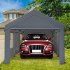 10x20 FT Carport, Heavy Duty Car Canopy with Removable Sidewalls, Doors and Ventilated Window, Portable Garage, Waterproof and UV Protection Garage - 2 of 4