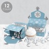 Big Dot of Happiness Winter Wonderland - Treat Box Party Favors - Snowflake Holiday Party and Winter Wedding Goodie Gable Boxes - Set of 12 - 3 of 4