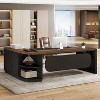 Lantine 80'' L-Shaped Executive Office Desk with 55'' Drawers Cabinet - 2 of 4
