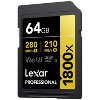 Lexar® Professional GOLD Series 1800x SDXC™ UHS-II Card, 64 GB, 2 Pack in Black - image 4 of 4