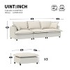 3PC Sofa Set, Modular Chenille Upholstered Sectional Sofa, 3 Seater Sofa with Armchair & Movable Ottoman, 5 Seat Indoor Furniture Set - ModernLuxe - 2 of 4