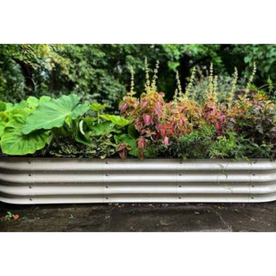 Pearl White 11" Tall Modular Metal Outdoor Raised Garden Bed