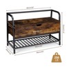 Shoe Storage Bench with Seating Entryway Storage Bench with Storage Box, Shoe Rack with Organizer Drawer Industrial Style - 3 of 4