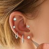 Hypoallergenic Flat Back Earrings Set - Surgical Steel, Sterling Silver & Titanium Cartilage Studs with CZ, Pearl & Opal for Sensitive Ears - 2 of 4