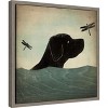 Amanti Art Black Dog Swim by Ryan Fowler Framed Canvas Wall Art - 3 of 4