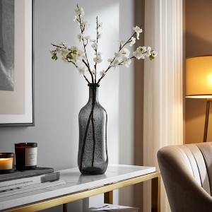 Glam Glass Vase - Decorative Modern Glass Accent for Home, Living Room, Bedroom & Office - Gray - 1 of 4